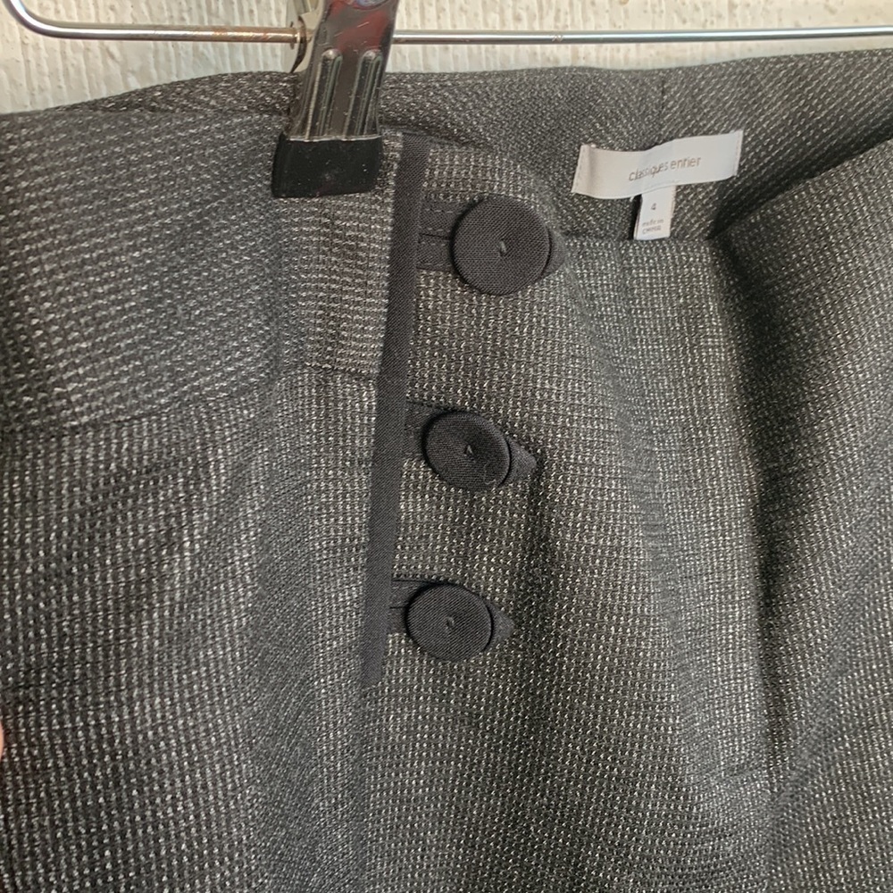 Classiques Entier High Button Gray Trouser Dress Pants sz 4 - Picture 4 of 8